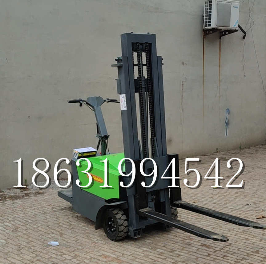 南山区优程全电动叉车插腿式堆高车液压装卸车1.5吨升高小型站驾式铲车